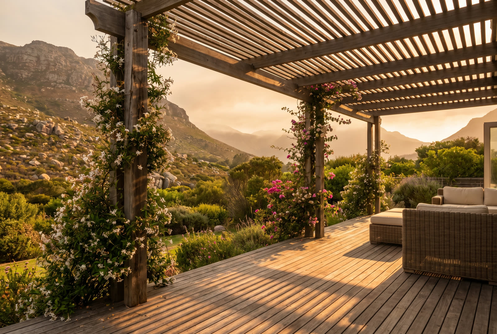 Pergola deck in a Hout Bay garden